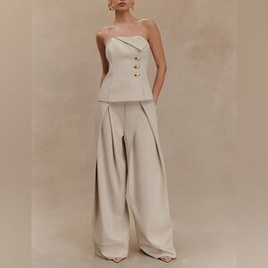 Meshki Cream Wide Leg Pant